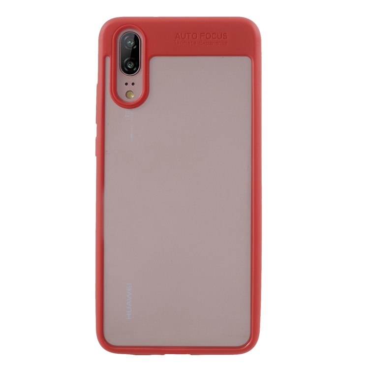 Silicone Frame + Transparent Acrylic Combo Mobile Case Cover for Huawei P20 - Red-2