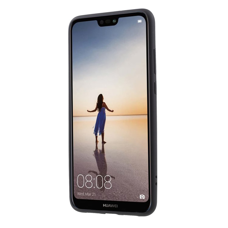 Silicone Frame + Transparent Acrylic Combo Cellphone Cover for Huawei P20 - Black-2
