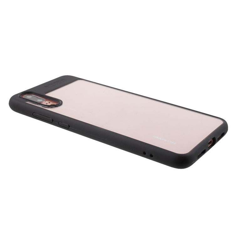 Silicone Frame + Transparent Acrylic Combo Cellphone Cover for Huawei P20 - Black-4