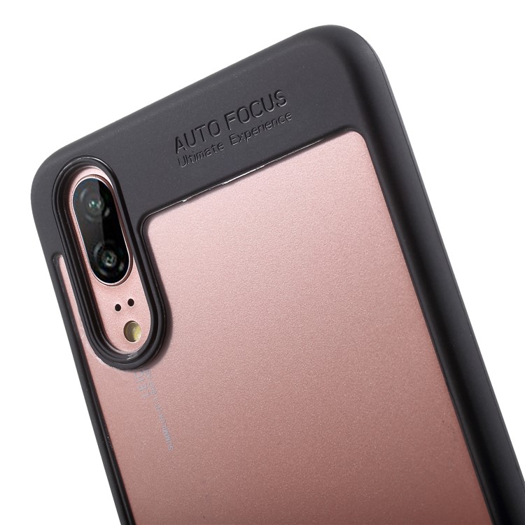 Silicone Frame + Transparent Acrylic Combo Cellphone Cover for Huawei P20 - Black-5