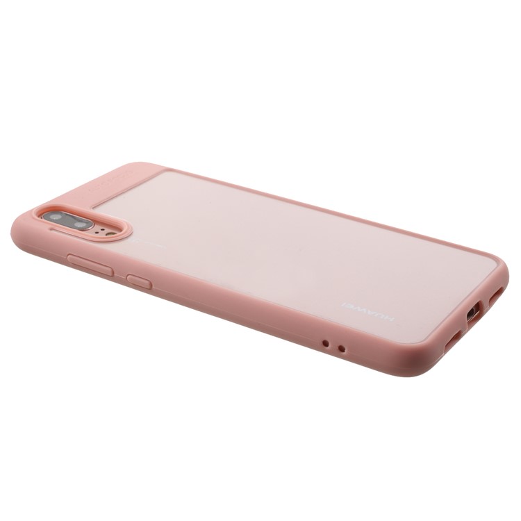 Silicone Frame + Transparent Acrylic Combo Cellphone Shell for Huawei P20 - Pink-4