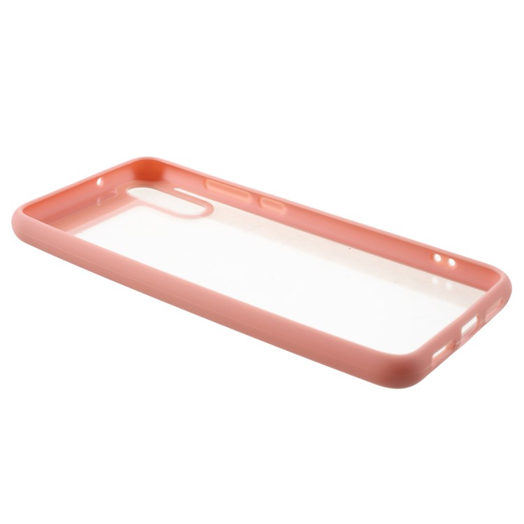 Silicone Frame + Transparent Acrylic Combo Cellphone Shell for Huawei P20 - Pink-5