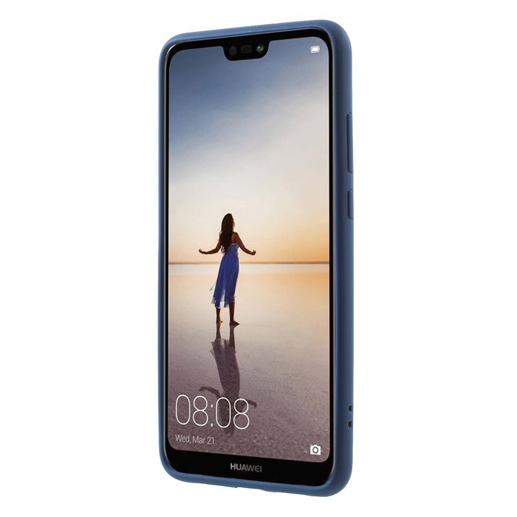 Silicone Frame + Transparent Acrylic Combo Cellphone Case for Huawei P20 - Blue-2