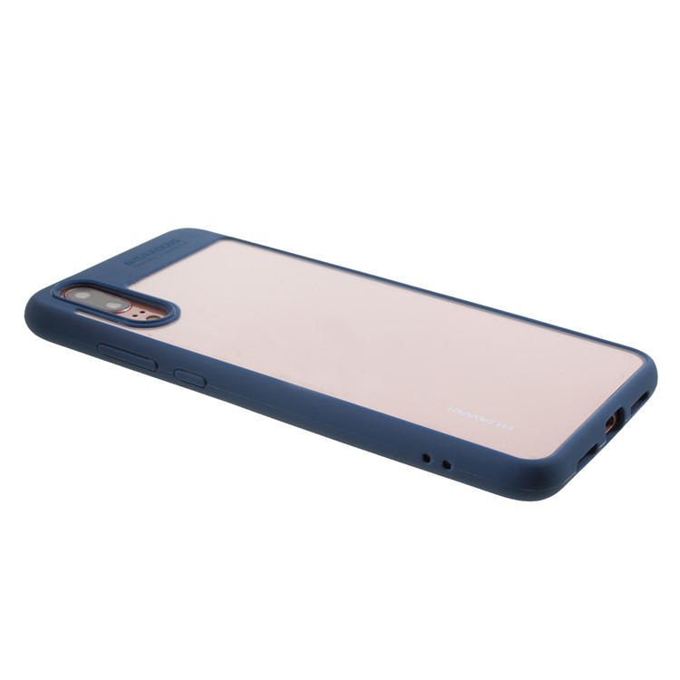 Silicone Frame + Transparent Acrylic Combo Cellphone Case for Huawei P20 - Blue-4