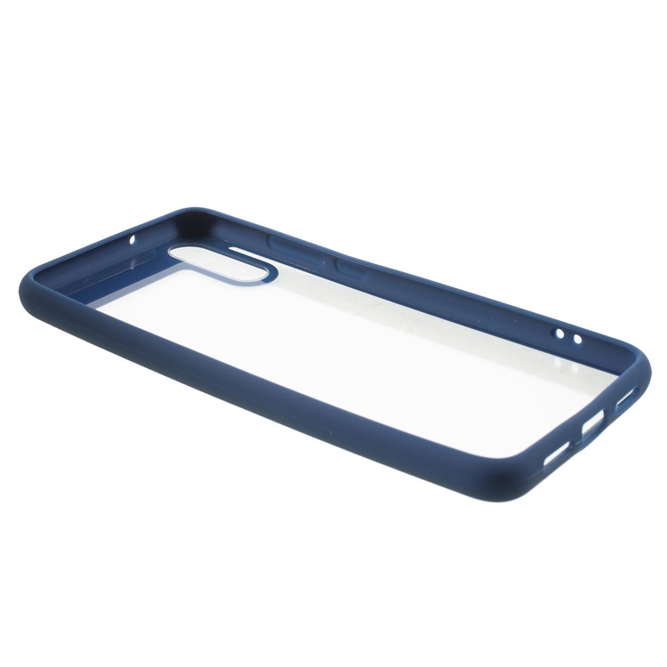 Silicone Frame + Transparent Acrylic Combo Cellphone Case for Huawei P20 - Blue-5