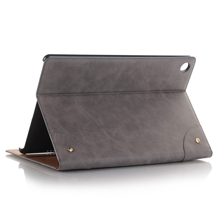 Crazy Horse Texture Retro PU Leather Wallet Smart Cover for Huawei MediaPad M5 10/M5 10 (Pro) - Grey-3