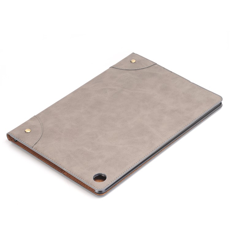 Crazy Horse Texture Retro PU Leather Wallet Smart Cover for Huawei MediaPad M5 10/M5 10 (Pro) - Grey-6