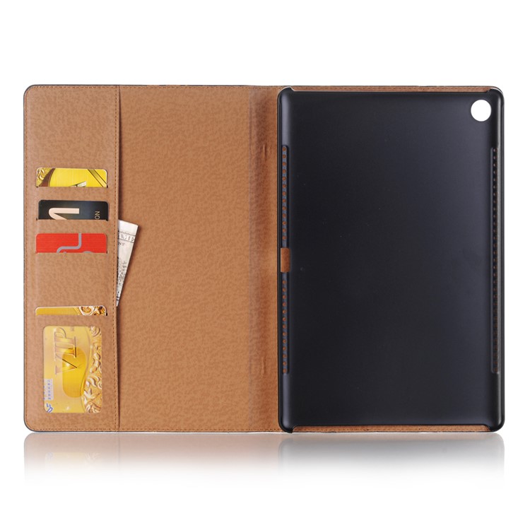 Crazy Horse Texture Retro PU Leather Wallet Smart Shell for Huawei MediaPad M5 10/M5 10 (Pro) - Blue-5