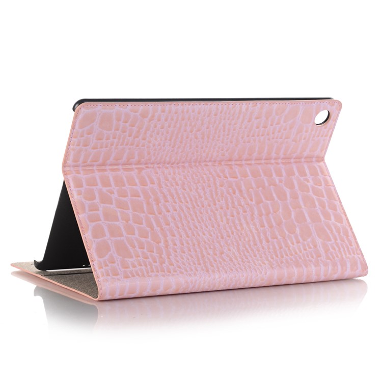 Crocodile Texture Wallet Stand Leather Smart Shell Case for Huawei MediaPad M5 10/M5 10 (Pro) - Pink-3