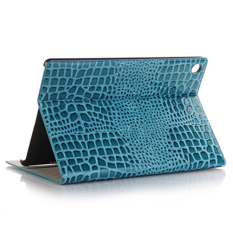 Crocodile Texture Wallet Stand Leather Smart Case Accessory for Huawei MediaPad M5 10/M5 10 (Pro) - Blue-4