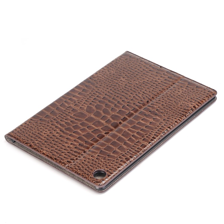 Crocodile Texture Wallet Stand Leather Smart Cover Protector for Huawei MediaPad M5 10/M5 10 (Pro) - Brown-6