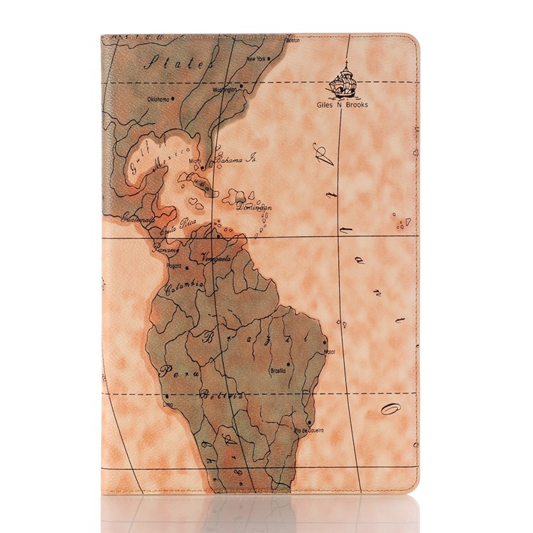 Map Pattern Stand Wallet Leather Case for Huawei MediaPad M5 10/M5 10 (Pro) - Beige-2