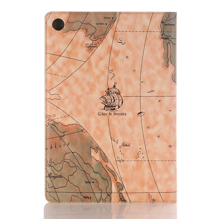 Map Pattern Stand Wallet Leather Case for Huawei MediaPad M5 10/M5 10 (Pro) - Beige-3