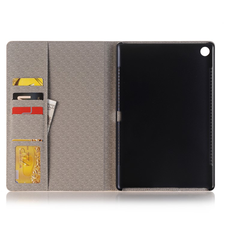 Map Pattern Stand Wallet Leather Case for Huawei MediaPad M5 10/M5 10 (Pro) - Beige-4