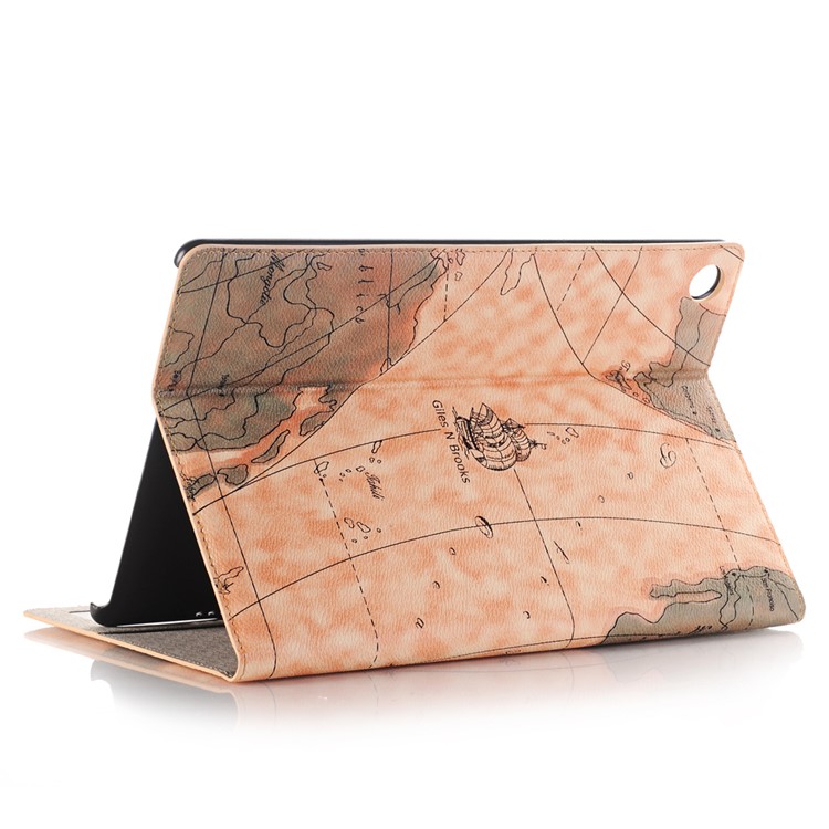 Map Pattern Stand Wallet Leather Case for Huawei MediaPad M5 10/M5 10 (Pro) - Beige-5