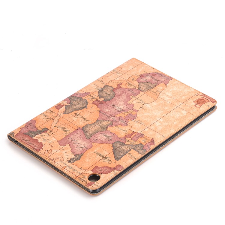 Map Pattern Stand Wallet Leather Case for Huawei MediaPad M5 10/M5 10 (Pro) - Beige-8