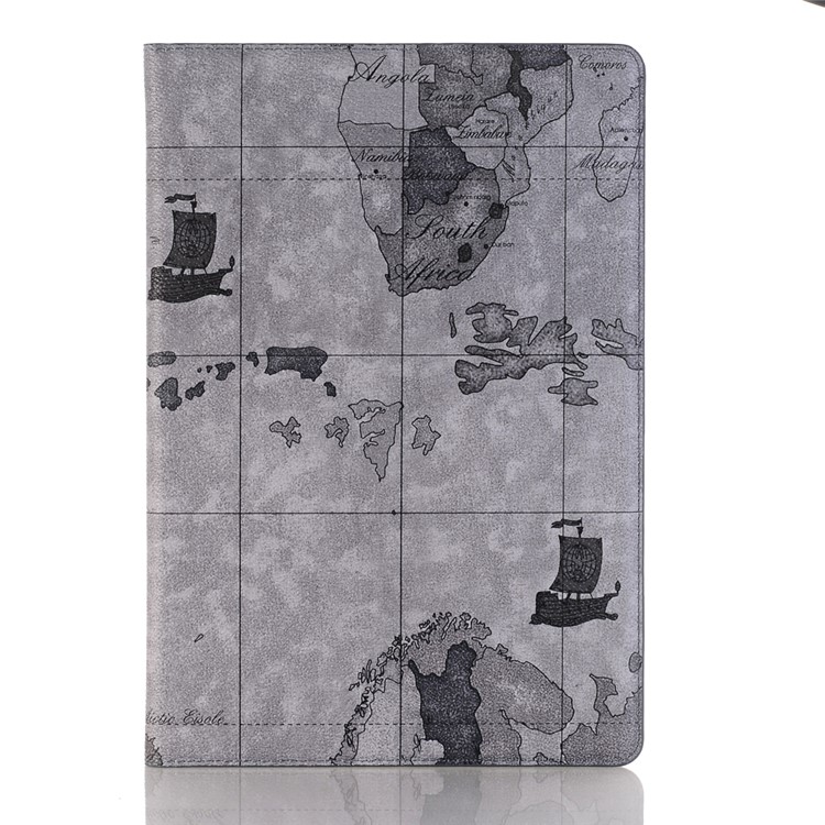 Map Pattern Stand Wallet Leather Cover for Huawei MediaPad M5 10/M5 10 (Pro) - Grey-1