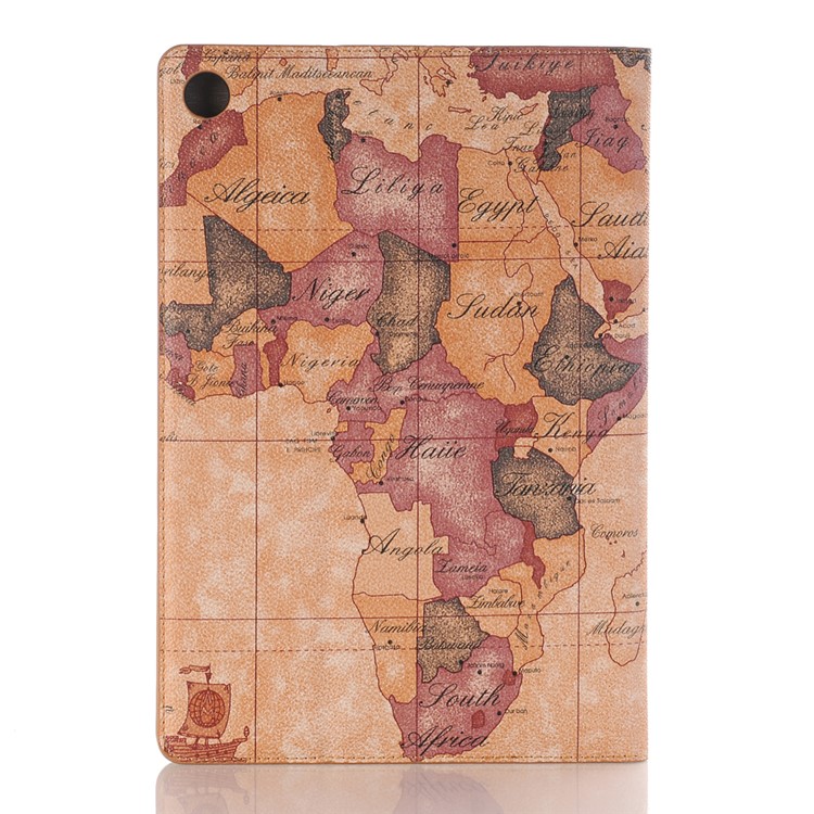 Map Pattern Stand Wallet Leather Shell for Huawei MediaPad M5 10/M5 10 (Pro) - Brown-2