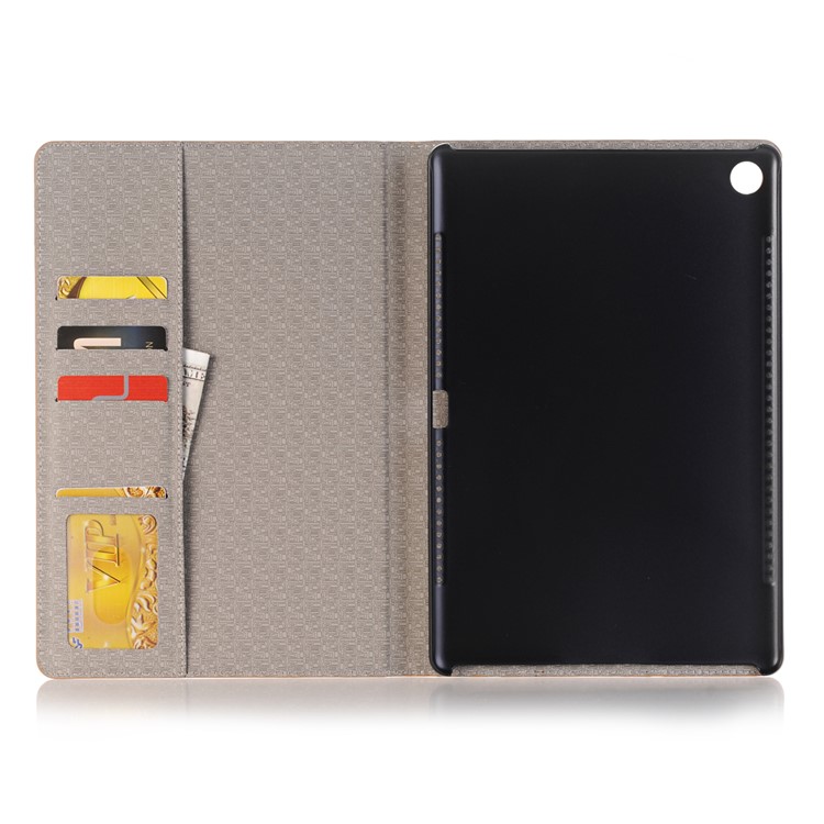 Map Pattern Stand Wallet Leather Shell for Huawei MediaPad M5 10/M5 10 (Pro) - Brown-5