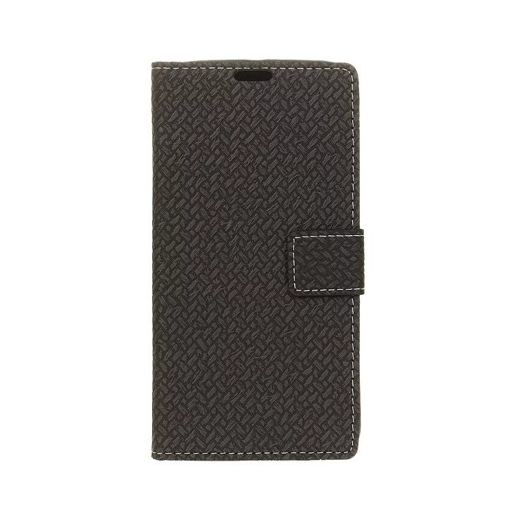 Woven Texture Wallet Stand Leather Phone Case for Huawei Honor 7A (with Fingerprint Sensor)/Honor 7A Pro/ Enjoy 8E - Black-2