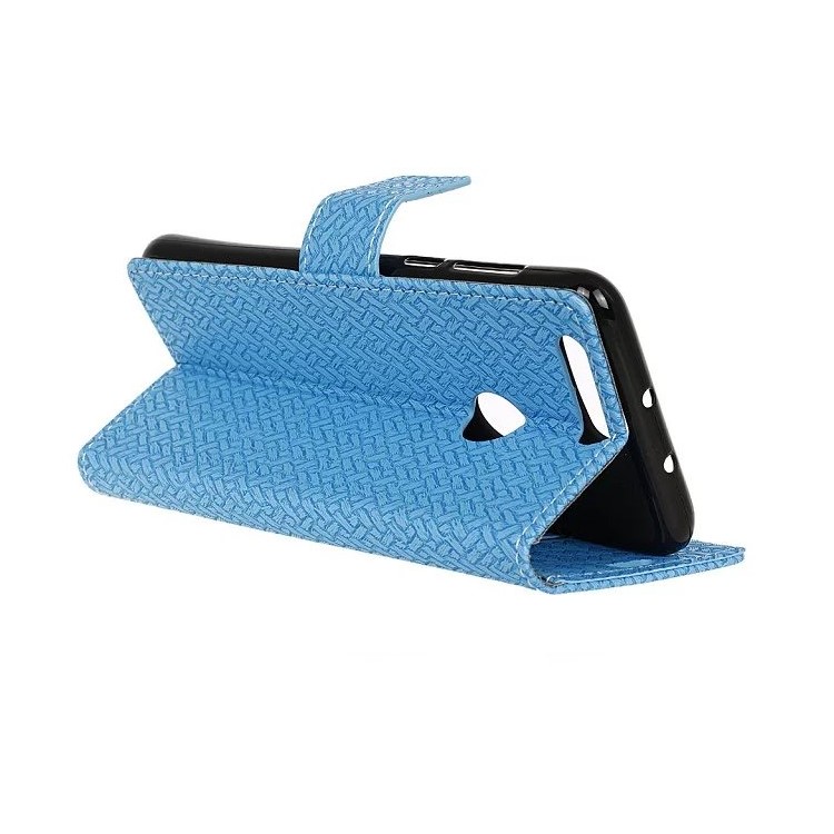 Woven Texture Wallet Stand Leather Mobile Cover for Huawei Honor 7A (with Fingerprint Sensor)/Honor 7A Pro/ Enjoy 8E - Blue-2
