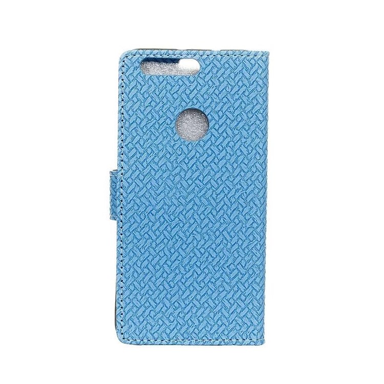 Woven Texture Wallet Stand Leather Mobile Cover for Huawei Honor 7A (with Fingerprint Sensor)/Honor 7A Pro/ Enjoy 8E - Blue-4