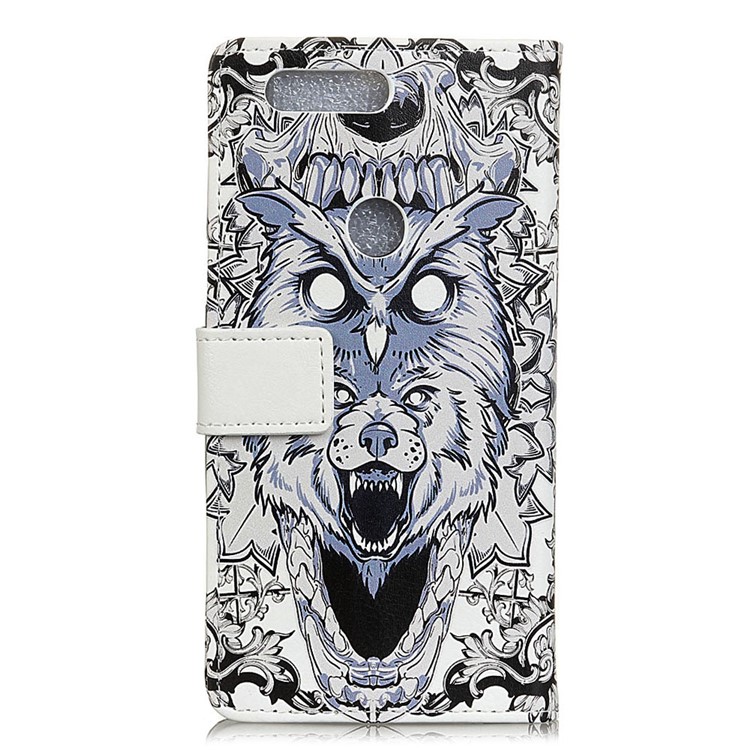 Pattern Printing Stand Leather Wallet Mobile Shell for Huawei Honor 7A (with Fingerprint Sensor) / Honor 7A Pro / Enjoy 8e - Abstract Owl-2