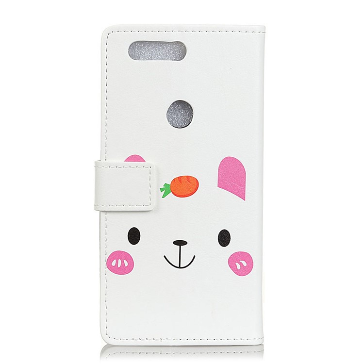 Pattern Printing Stand Leather Wallet Cell Phone Case for Huawei Honor 7A (with Fingerprint Sensor) / Honor 7A Pro / Enjoy 8e - Cute Bear-2