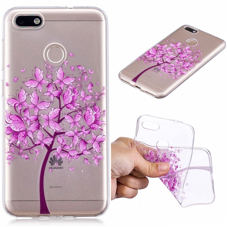 Pattern Printing TPU Case Shell Cover for Huawei P9 lite mini/Y6 Pro (2017)/Enjoy 7 - Purple Tree-1