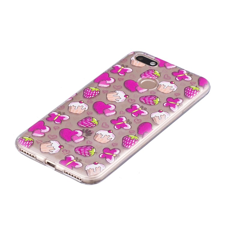 Pattern Printing TPU Mobile Cover for Huawei P9 lite mini/Y6 Pro (2017)/Enjoy 7 - Heart and Strawberry-4