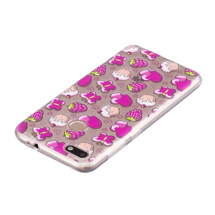 Pattern Printing TPU Mobile Cover for Huawei P9 lite mini/Y6 Pro (2017)/Enjoy 7 - Heart and Strawberry-5