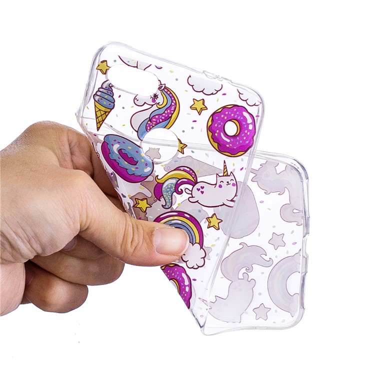 Pattern Printing TPU Protective Shell for Huawei P9 lite mini/Y6 Pro (2017)/Enjoy 7 - Doughnut and Unicorn-2