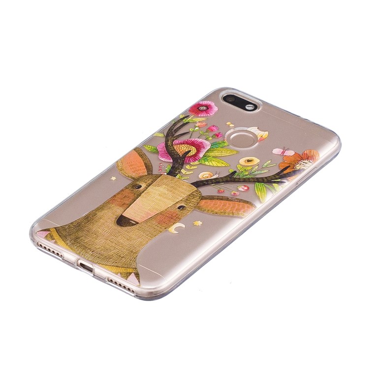 Pattern Printing TPU Lightweight Phone Cover for Huawei P9 lite mini/Y6 Pro (2017)/Enjoy 7 - Deer with Flowers-4