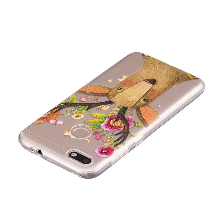 Pattern Printing TPU Lightweight Phone Cover for Huawei P9 lite mini/Y6 Pro (2017)/Enjoy 7 - Deer with Flowers-5