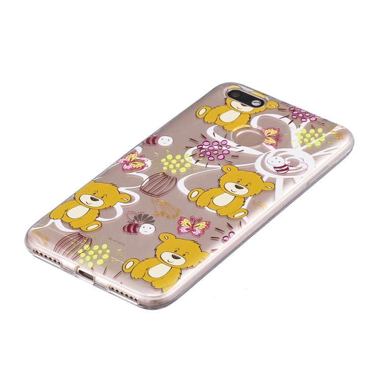 For Huawei P9 lite mini/Y6 Pro (2017)/Enjoy 7 Patterned Flexible TPU Featherweight Cover - Bear Pattern-4