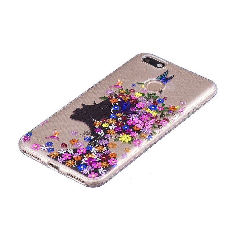 For Huawei P9 lite mini/Y6 Pro (2017)/Enjoy 7 Pattern Printing TPU Protective Phone Cover - Flowered Girl-4