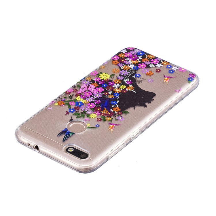 For Huawei P9 lite mini/Y6 Pro (2017)/Enjoy 7 Pattern Printing TPU Protective Phone Cover - Flowered Girl-5
