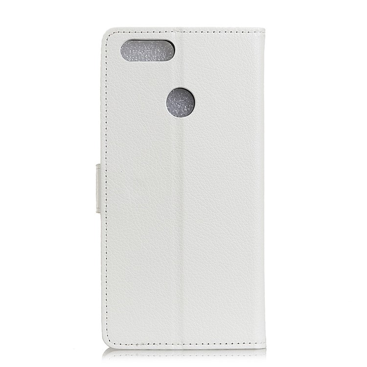 Litchi Skin Wallet Leather Stand Casing for Huawei Honor 7A (with Fingerprint Sensor)/Honor 7A Pro/Enjoy 8e - White-4