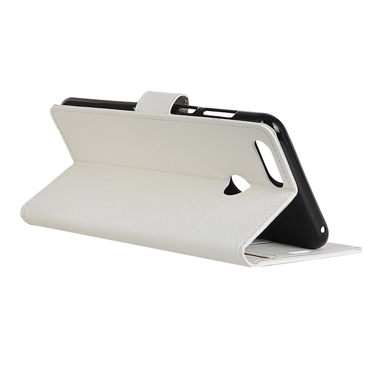 Litchi Skin Wallet Leather Stand Casing for Huawei Honor 7A (with Fingerprint Sensor)/Honor 7A Pro/Enjoy 8e - White-6