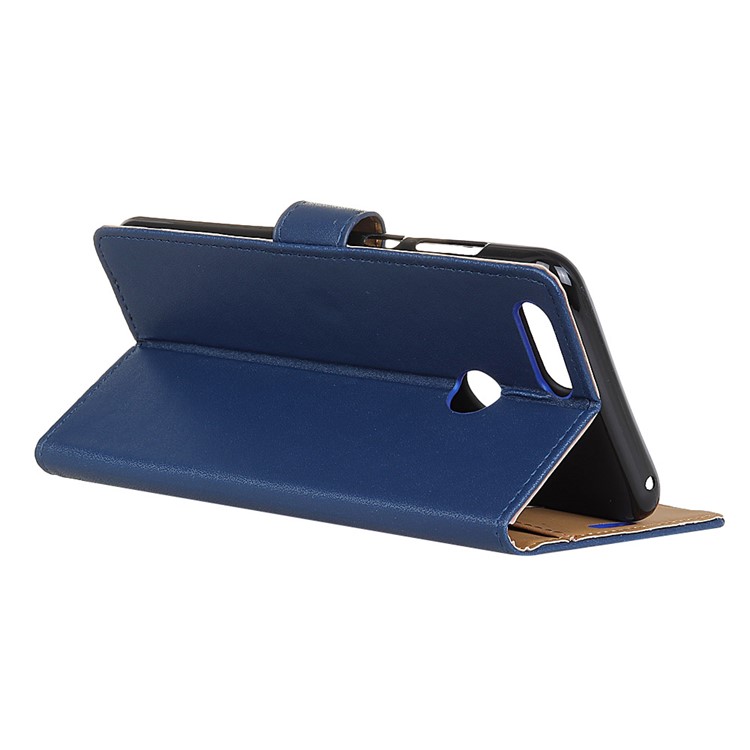 For Huawei Honor 7A (with Fingerprint Sensor) / Honor 7A Pro / Enjoy 8e PU Leather Magnetic Wallet Phone Cover with Card Holders - Blue-4