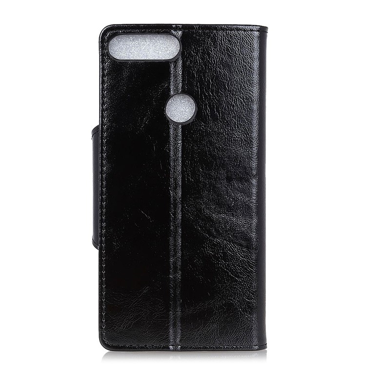 For Huawei Honor 7A (with Fingerprint Sensor) / Honor 7A Pro / Enjoy 8e Textured PU Leather Protective Mobile Cover - Black-3