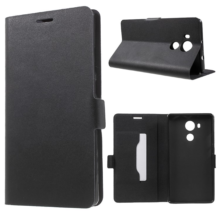 DOORMOON Genuine Leather Stand Case for Huawei Ascend Mate8 - Black-1