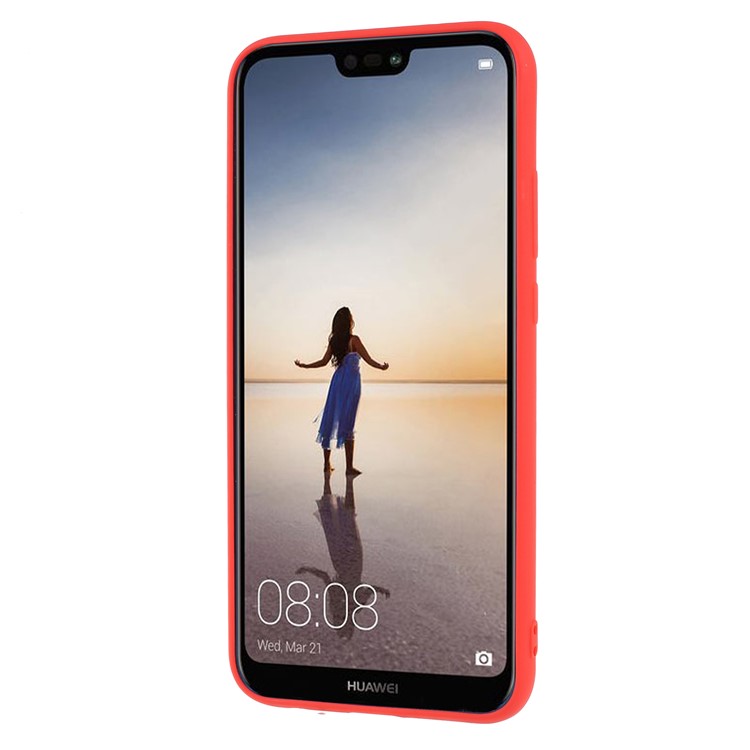 Matte TPU Protective Back Case for Huawei P20 Lite / Nova 3e (China) - Red-2