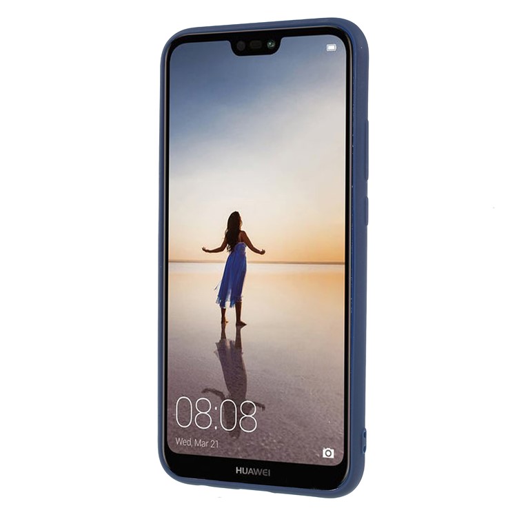 Matte TPU Cellphone Shell for Huawei P20 Lite / Nova 3e (China) - Dark Blue-2