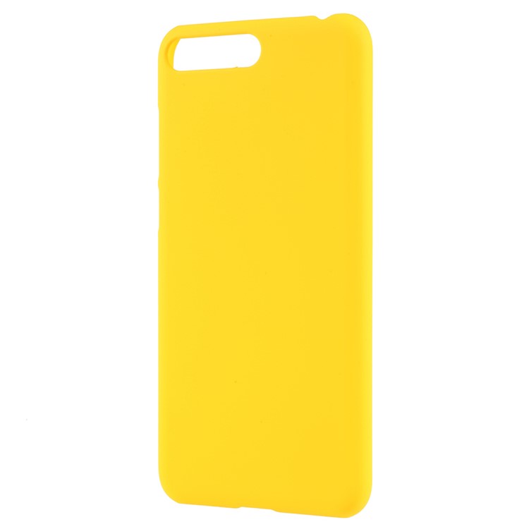 Rubberized Plastic Hard Mobile Phone Case for Huawei Y6 (2018)/Honor 7A (without Fingerprint Sensor) - Yellow-2