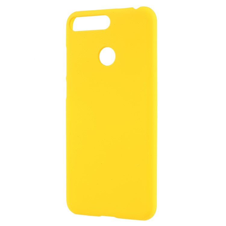 Rubberized Hard Cover Shell Case for Huawei Enjoy 8E / Honor 7A Pro / Honor 7A (with Fingerprint Sensor) - Yellow-2