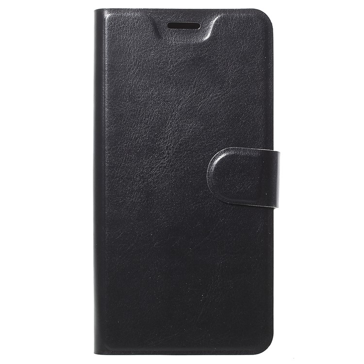 Crazy Horse Leather Stand Shell for Huawei Enjoy 8E / Honor 7A Pro / Honor 7A (with Fingerprint Sensor) - Black-1