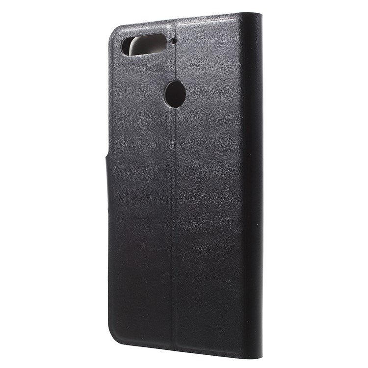Crazy Horse Leather Stand Shell for Huawei Enjoy 8E / Honor 7A Pro / Honor 7A (with Fingerprint Sensor) - Black-3