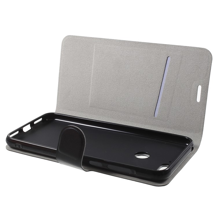 Crazy Horse Leather Stand Shell for Huawei Enjoy 8E / Honor 7A Pro / Honor 7A (with Fingerprint Sensor) - Black-5