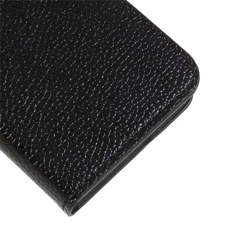 Litchi Texture Wallet Leather Phone Case with Stand for Huawei Honor 7A (with Fingerprint Sensor)/Honor 7A Pro/Enjoy 8e - Black-4